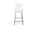 Tabouret snack mi-hauteur CHOKO MINI blanc et pieds en métal noir