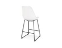 Tabouret snack mi-hauteur CHOKO MINI blanc et pieds en métal noir