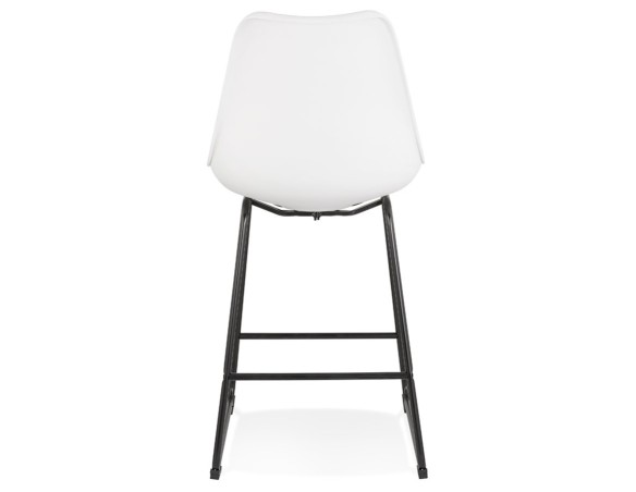 Tabouret snack mi-hauteur CHOKO MINI blanc et pieds en métal noir