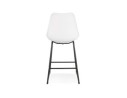Tabouret snack mi-hauteur CHOKO MINI blanc et pieds en métal noir