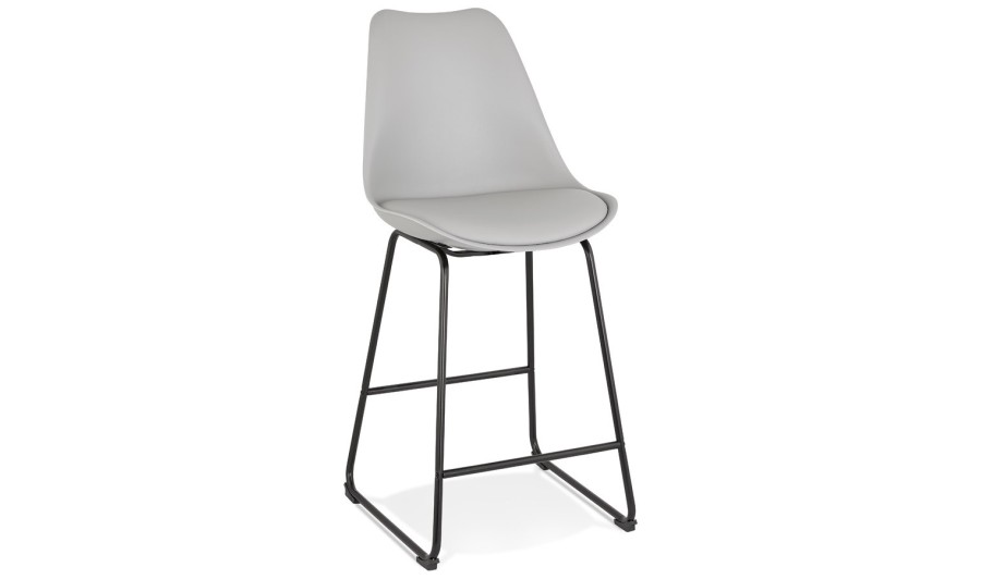 BS04490GRBL 5404028301586 Tabouret snack mi-hauteur CHOKO MINI gris et pieds en métal noir