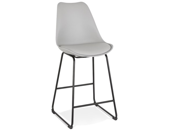 BS04490GRBL 5404028301586 Tabouret snack mi-hauteur CHOKO MINI gris et pieds en métal noir