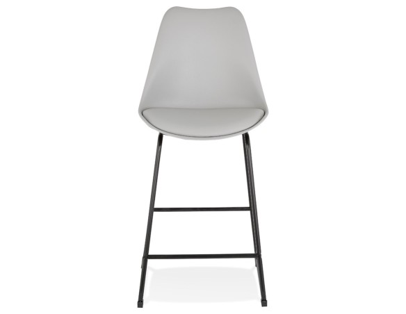 Tabouret snack mi-hauteur CHOKO MINI gris et pieds en métal noir