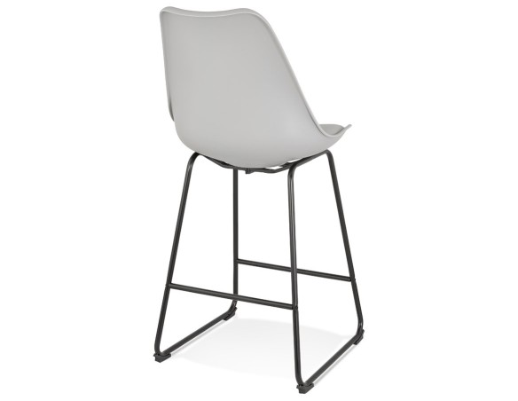 Tabouret snack mi-hauteur CHOKO MINI gris et pieds en métal noir
