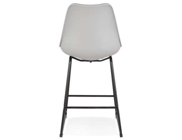 Tabouret snack mi-hauteur CHOKO MINI gris et pieds en métal noir