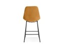 Tabouret snack mi-hauteur BULLY MINI en velours moutarde et pieds en métal noir