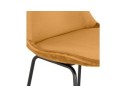 Tabouret snack mi-hauteur BULLY MINI en velours moutarde et pieds en métal noir