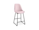 BS05590PIBL 5404028318355 Tabouret snack mi-hauteur BULLY MINI en velours rose et pieds en métal noir