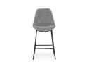 Tabouret snack mi-hauteur BULLY MINI en tissu pied de poule et pieds en métal noir