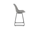 Tabouret snack mi-hauteur BULLY MINI en tissu pied de poule et pieds en métal noir