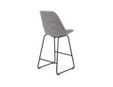 Tabouret snack mi-hauteur BULLY MINI en tissu pied de poule et pieds en métal noir