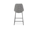 Tabouret snack mi-hauteur BULLY MINI en tissu pied de poule et pieds en métal noir