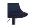 Tabouret réglable FINLEY en velours bleu et pied en métal noir