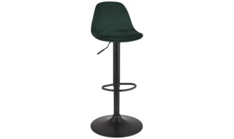 BS06370GEBL 5404028337325 Tabouret réglable FINLEY en velours vert et pied en métal noir