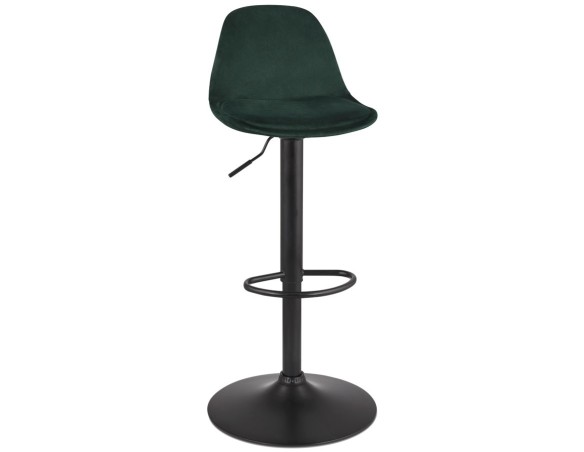 BS06370GEBL 5404028337325 Tabouret réglable FINLEY en velours vert et pied en métal noir