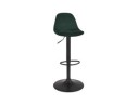 BS06370GEBL 5404028337325 Tabouret réglable FINLEY en velours vert et pied en métal noir
