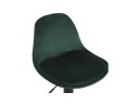 Tabouret réglable FINLEY en velours vert et pied en métal noir