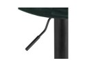 Tabouret réglable FINLEY en velours vert et pied en métal noir