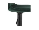 Tabouret réglable FINLEY en velours vert et pied en métal noir