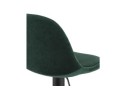 Tabouret réglable FINLEY en velours vert et pied en métal noir
