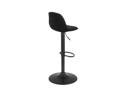 Tabouret réglable FINLEY en velours noir et pied en métal noir