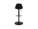 Tabouret réglable FINLEY en velours noir et pied en métal noir