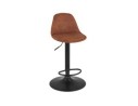 Tabouret réglable CROUPION en microfibre brun et pied en métal noir