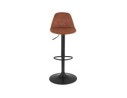 Tabouret réglable CROUPION en microfibre brun et pied en métal noir