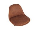 Tabouret réglable CROUPION en microfibre brun et pied en métal noir