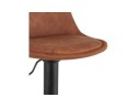 Tabouret réglable CROUPION en microfibre brun et pied en métal noir