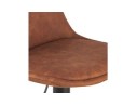 Tabouret réglable CROUPION en microfibre brun et pied en métal noir