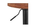 Tabouret réglable CROUPION en microfibre brun et pied en métal noir