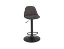 Tabouret réglable CROUPION en microfibre gris foncé et pied en métal noir