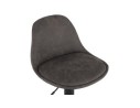 Tabouret réglable CROUPION en microfibre gris foncé et pied en métal noir