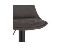 Tabouret réglable CROUPION en microfibre gris foncé et pied en métal noir