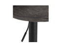 Tabouret réglable CROUPION en microfibre gris foncé et pied en métal noir
