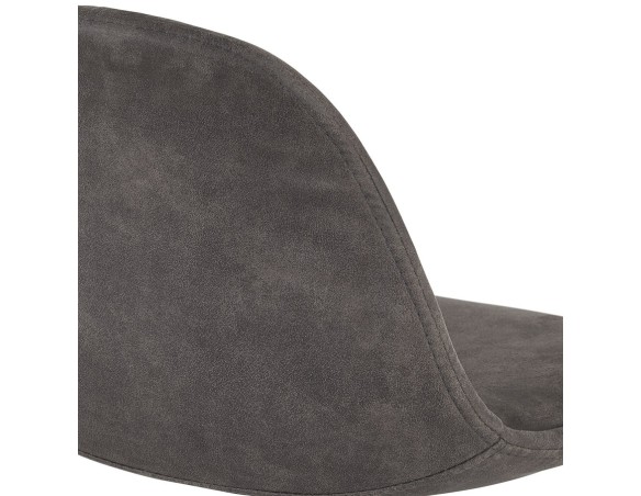 Tabouret réglable CROUPION en microfibre gris foncé et pied en métal noir