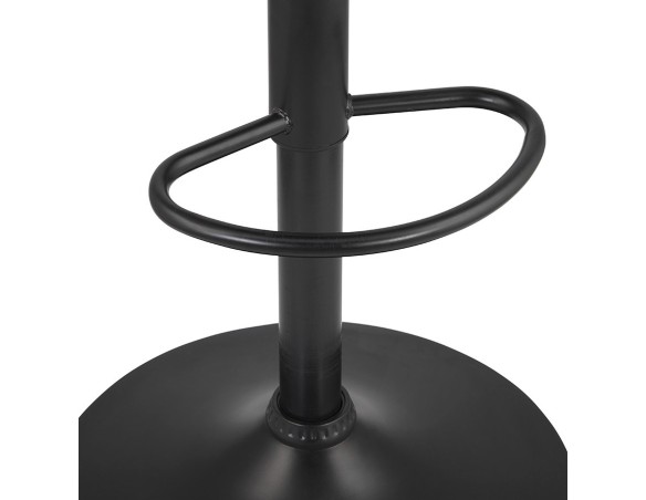 Tabouret réglable CROUPION en microfibre gris foncé et pied en métal noir