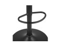 Tabouret réglable CROUPION en microfibre gris foncé et pied en métal noir