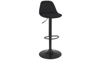 BS06420BLBL 5404028337424 Tabouret réglable WALDO en tissu noir et pied en métal noir