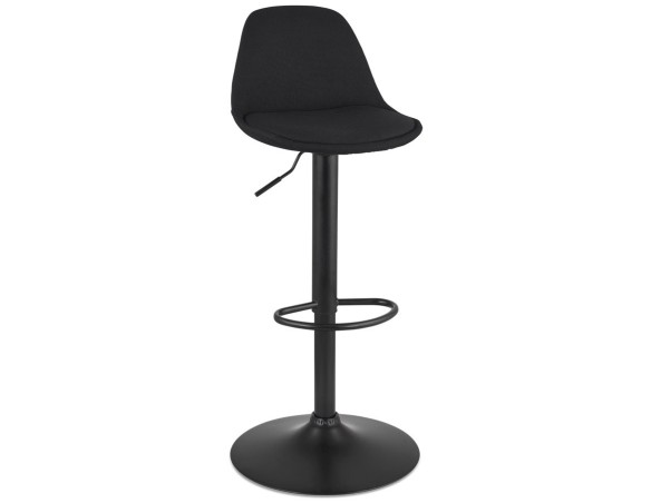 BS06420BLBL 5404028337424 Tabouret réglable WALDO en tissu noir et pied en métal noir