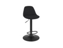 Tabouret réglable WALDO en tissu noir et pied en métal noir
