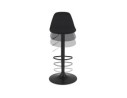 Tabouret réglable WALDO en tissu noir et pied en métal noir