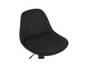 Tabouret réglable WALDO en tissu noir et pied en métal noir