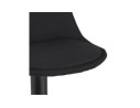 Tabouret réglable WALDO en tissu noir et pied en métal noir