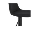 Tabouret réglable WALDO en tissu noir et pied en métal noir