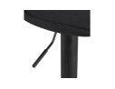 Tabouret réglable WALDO en tissu noir et pied en métal noir