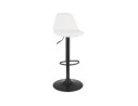 BS06430WHBL 5404028337448 Tabouret réglable LANCELOT en tissu bouclé blanc et pied en métal noir