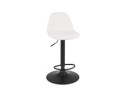 Tabouret réglable LANCELOT en tissu bouclé blanc et pied en métal noir