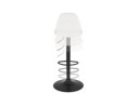 Tabouret réglable LANCELOT en tissu bouclé blanc et pied en métal noir